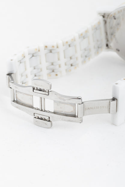 Burberry AW11 BU1870 White Ceramic Check-Dial Watch