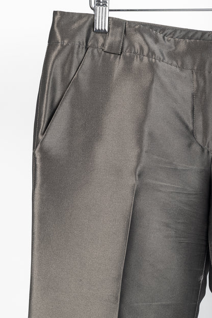 Burberry Grey Silk-Blend Taffeta Flared Trousers