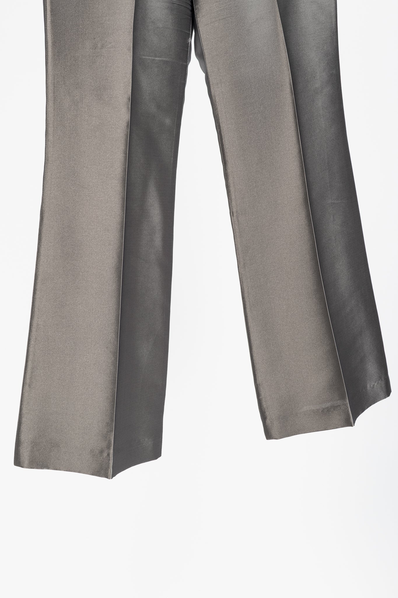 Burberry Grey Silk-Blend Taffeta Flared Trousers