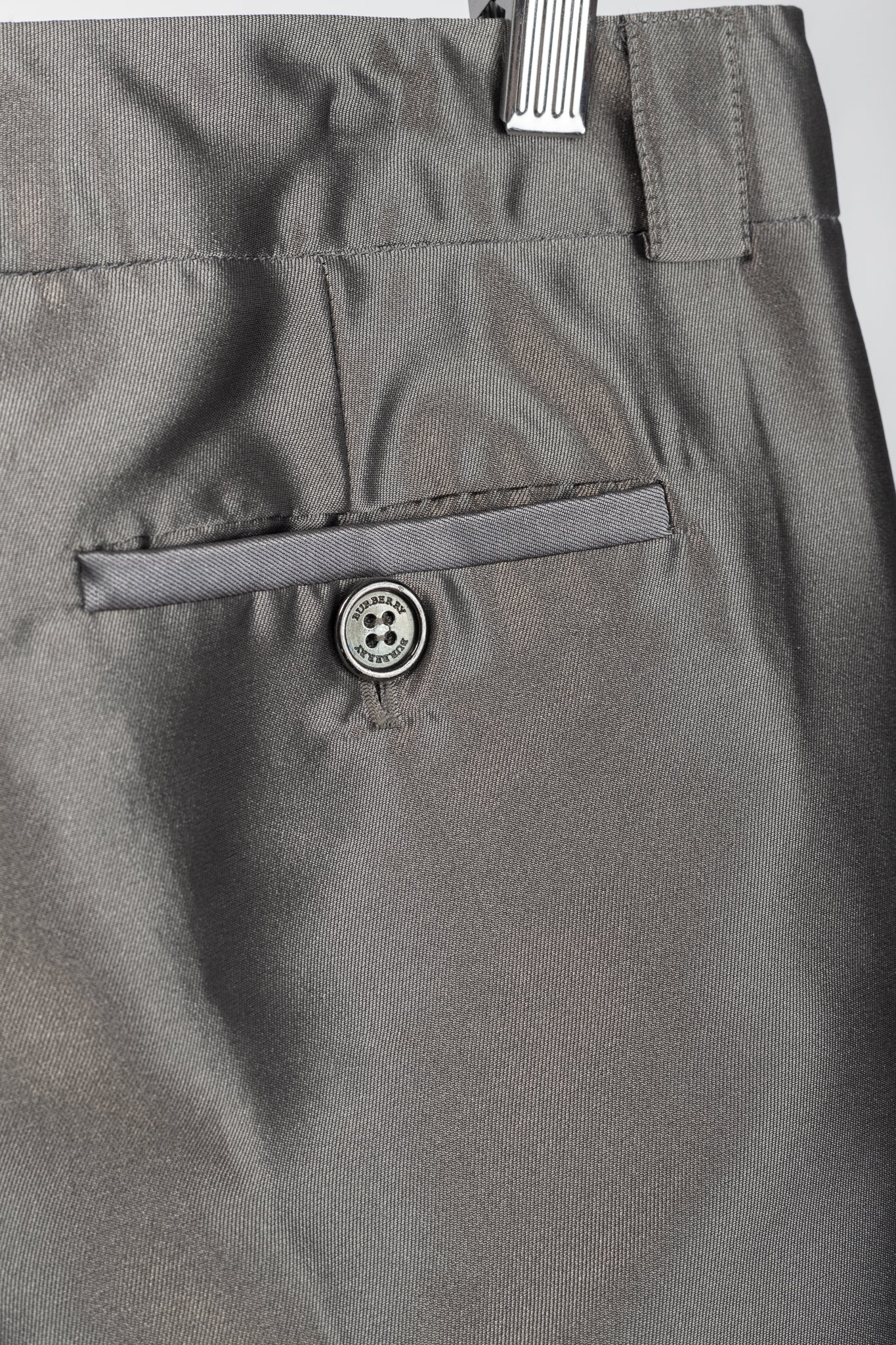 Burberry Grey Silk-Blend Taffeta Flared Trousers