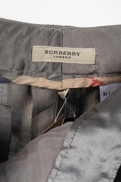 Burberry Grey Silk-Blend Taffeta Flared Trousers