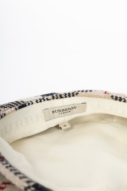 Burberry Beige Check Wool-Tweed Newsboy Cap