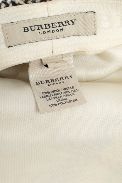 Burberry Beige Check Wool-Tweed Newsboy Cap