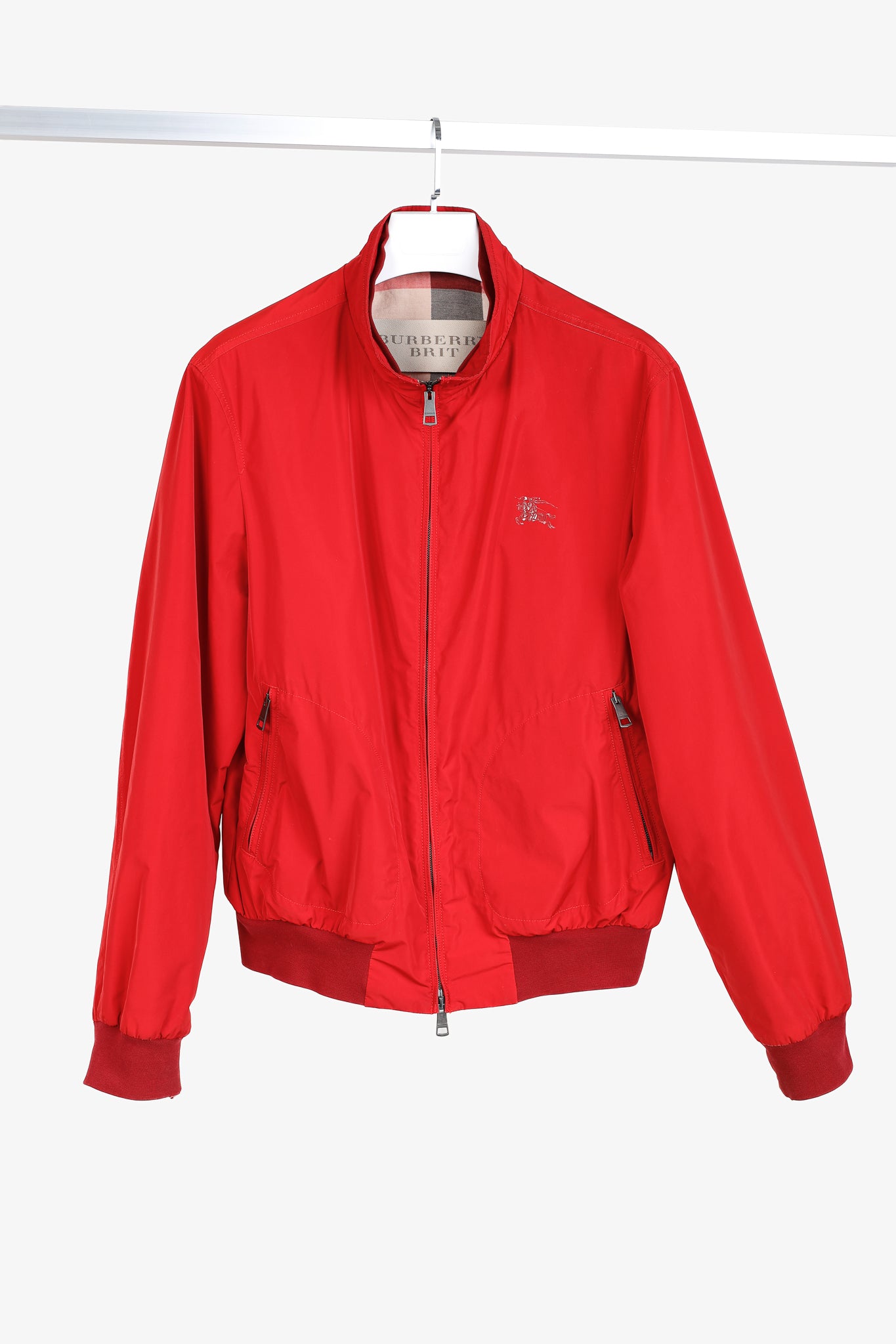 Burberry Brit Bradford Military Red Zip Front Packaway Blouson