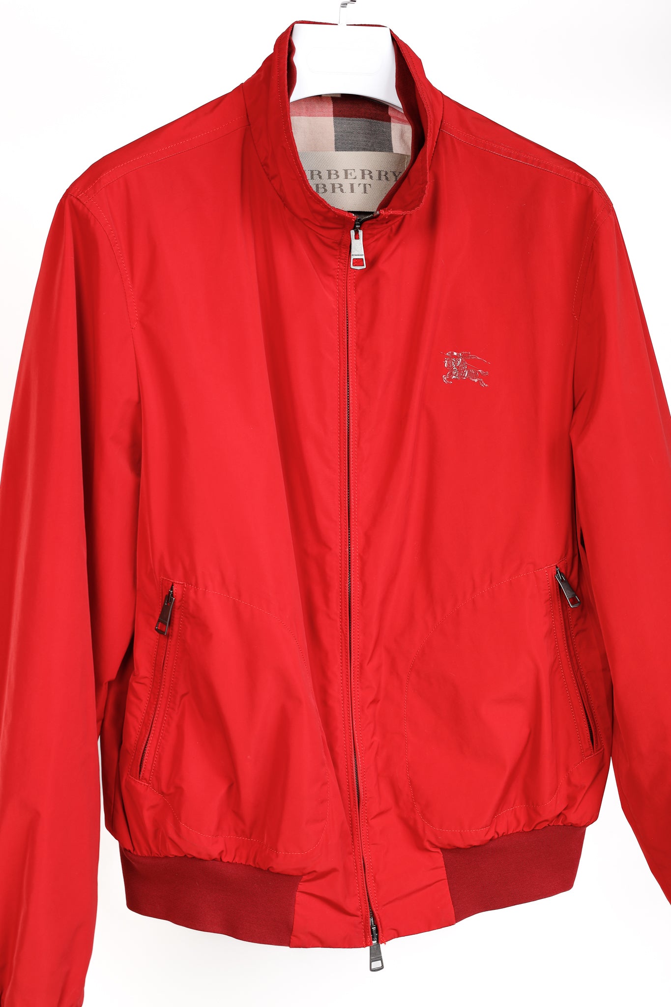 Burberry Brit Bradford Military Red Zip Front Packaway Blouson
