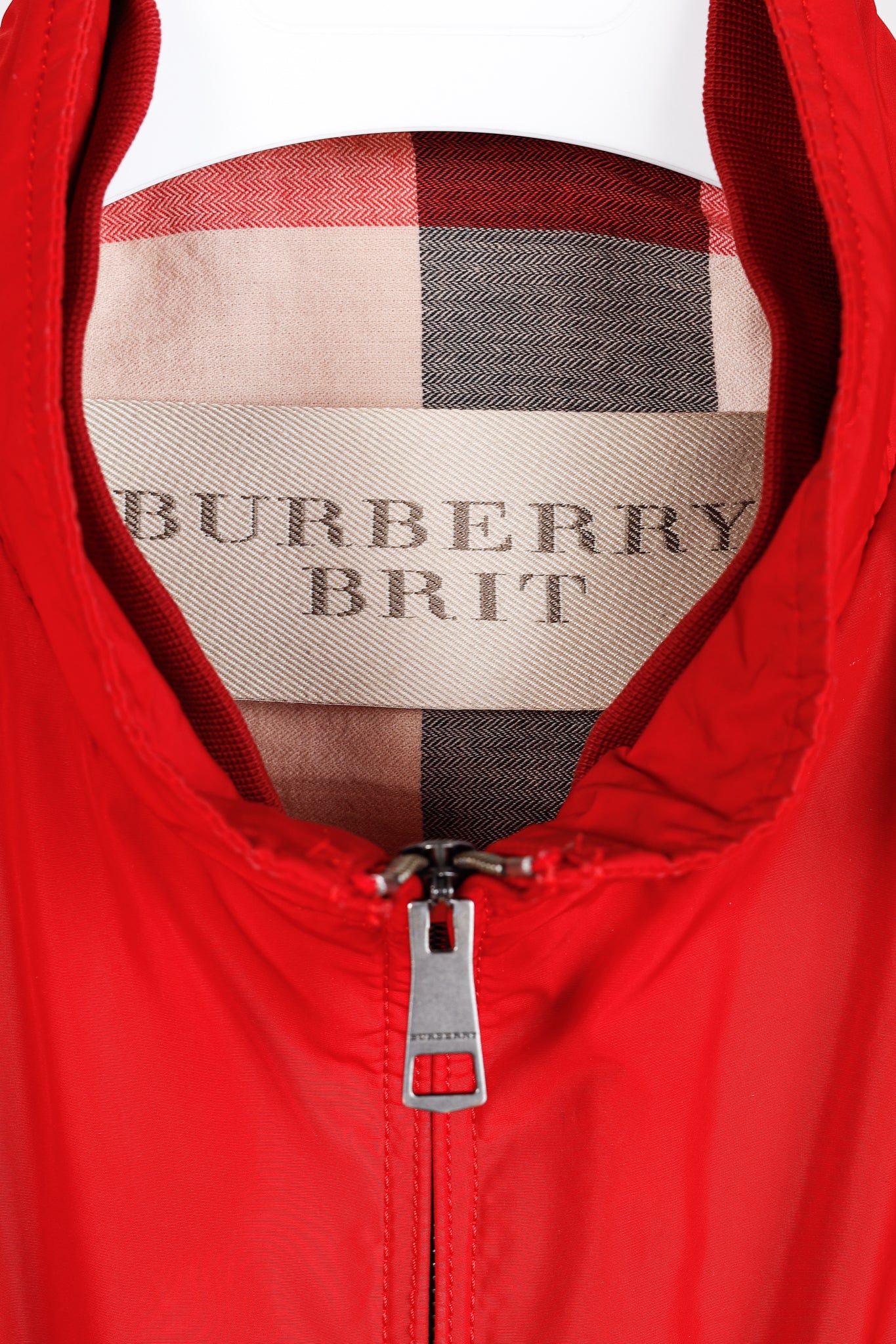 Burberry Brit Bradford Military Red Zip Front Packaway Blouson
