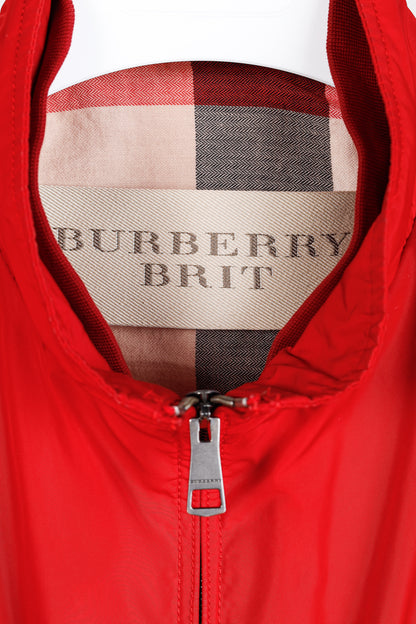Burberry Brit Bradford Military Red Zip Front Packaway Blouson