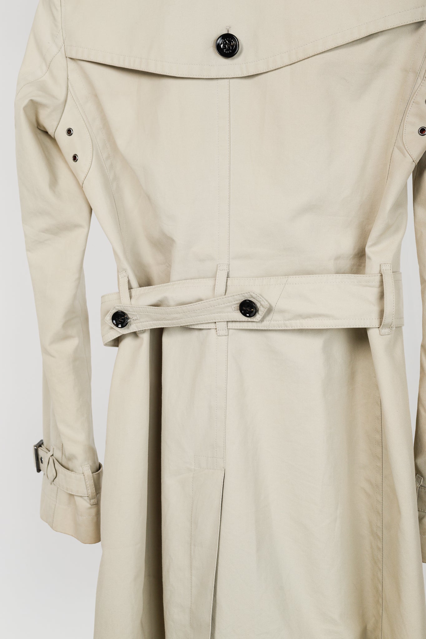Burberry Brit Beige Belted Double-Breasted Classic Cotton Trench Coat