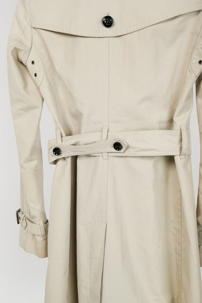 Burberry Brit Beige Belted Double-Breasted Classic Cotton Trench Coat