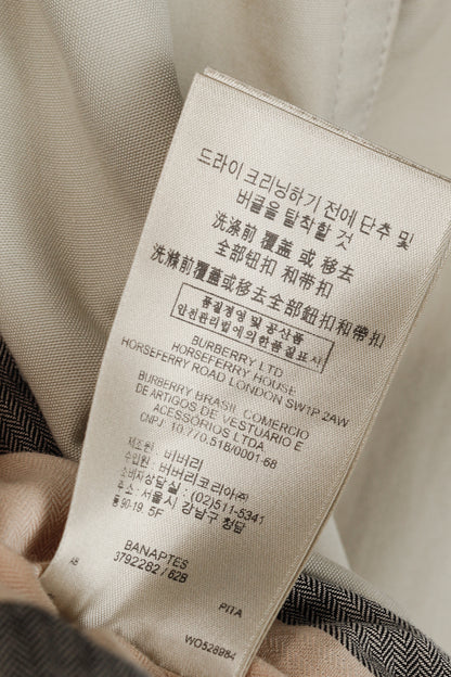 Burberry Brit Beige Belted Double-Breasted Classic Cotton Trench Coat