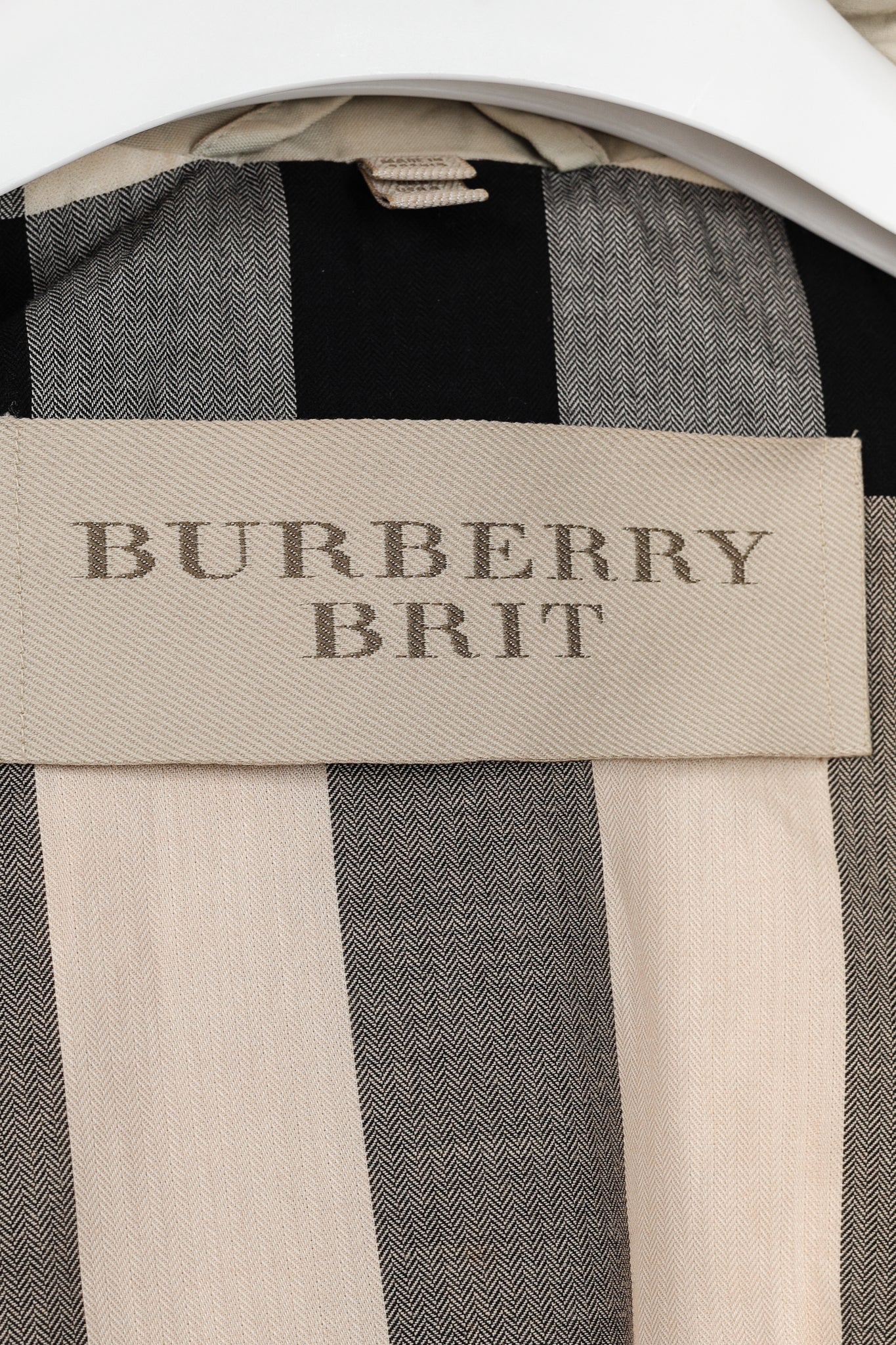 Burberry Brit Beige Belted Double-Breasted Classic Cotton Trench Coat
