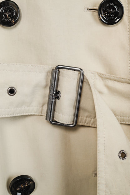 Burberry Brit Beige Belted Double-Breasted Classic Cotton Trench Coat
