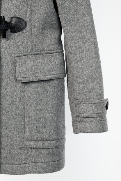Burberry Brit Blackwell Grey Wool Fur-Trim Duffle Coat