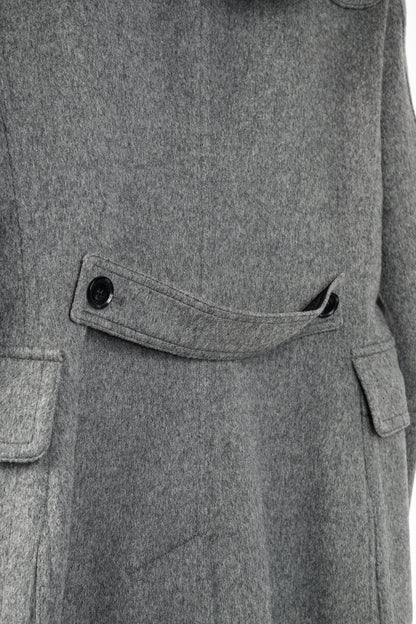 Burberry Brit Blackwell Grey Wool Fur-Trim Duffle Coat