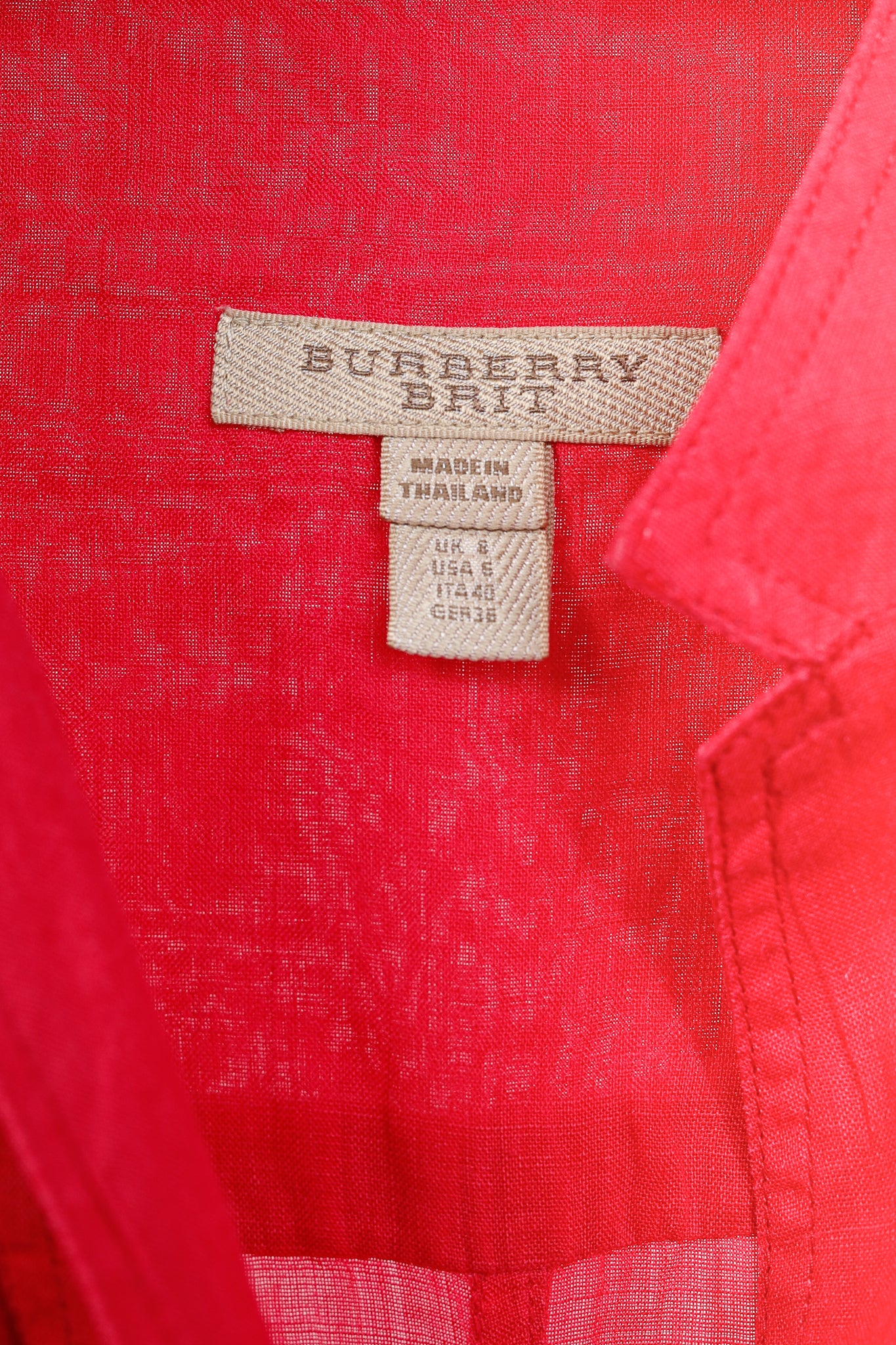 Burberry Brit Crimson Pink Ramie Trench Mini Dress