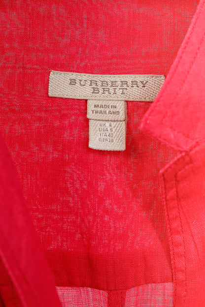 Burberry Brit Crimson Pink Ramie Trench Mini Dress