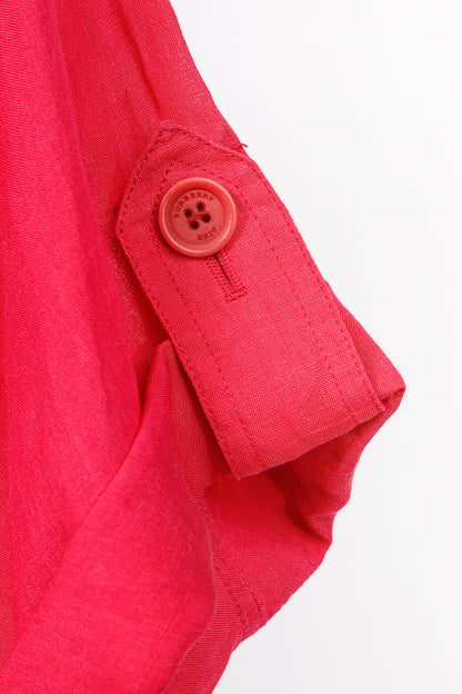 Burberry Brit Crimson Pink Ramie Trench Mini Dress
