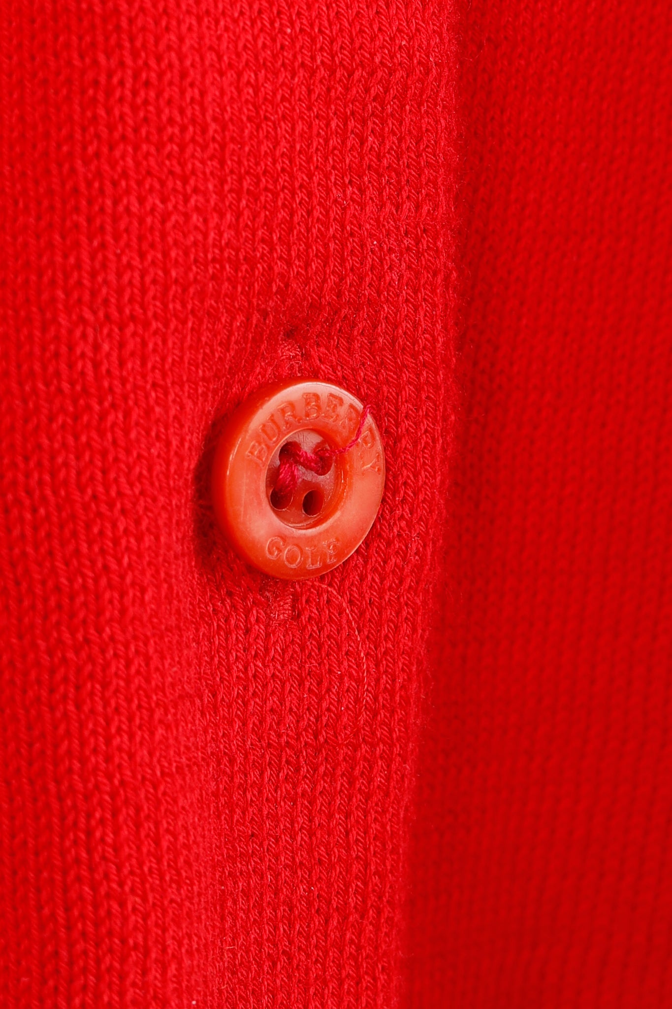 Burberry Golf Check Trim Red Cotton Cardigan