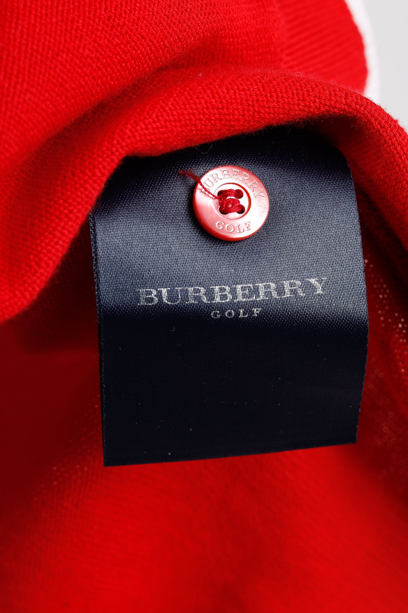 Burberry Golf Check Trim Red Cotton Cardigan