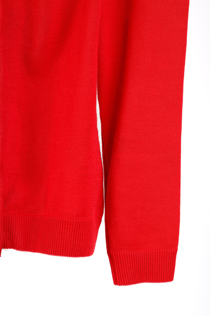 Burberry Golf Check Trim Red Cotton Cardigan