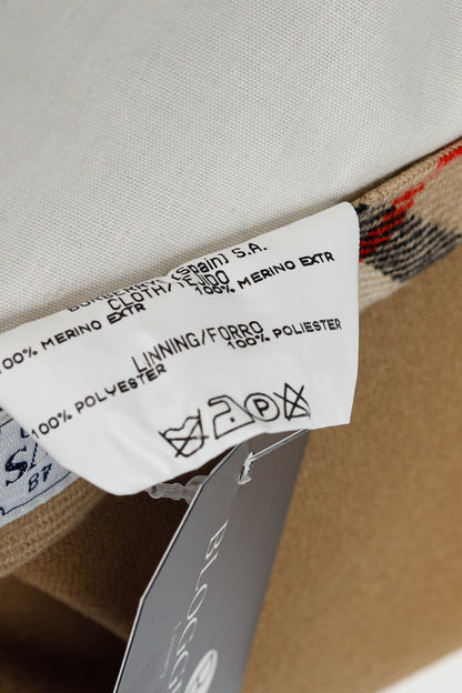 Burberry Tan Wool Check-Trim Trousers