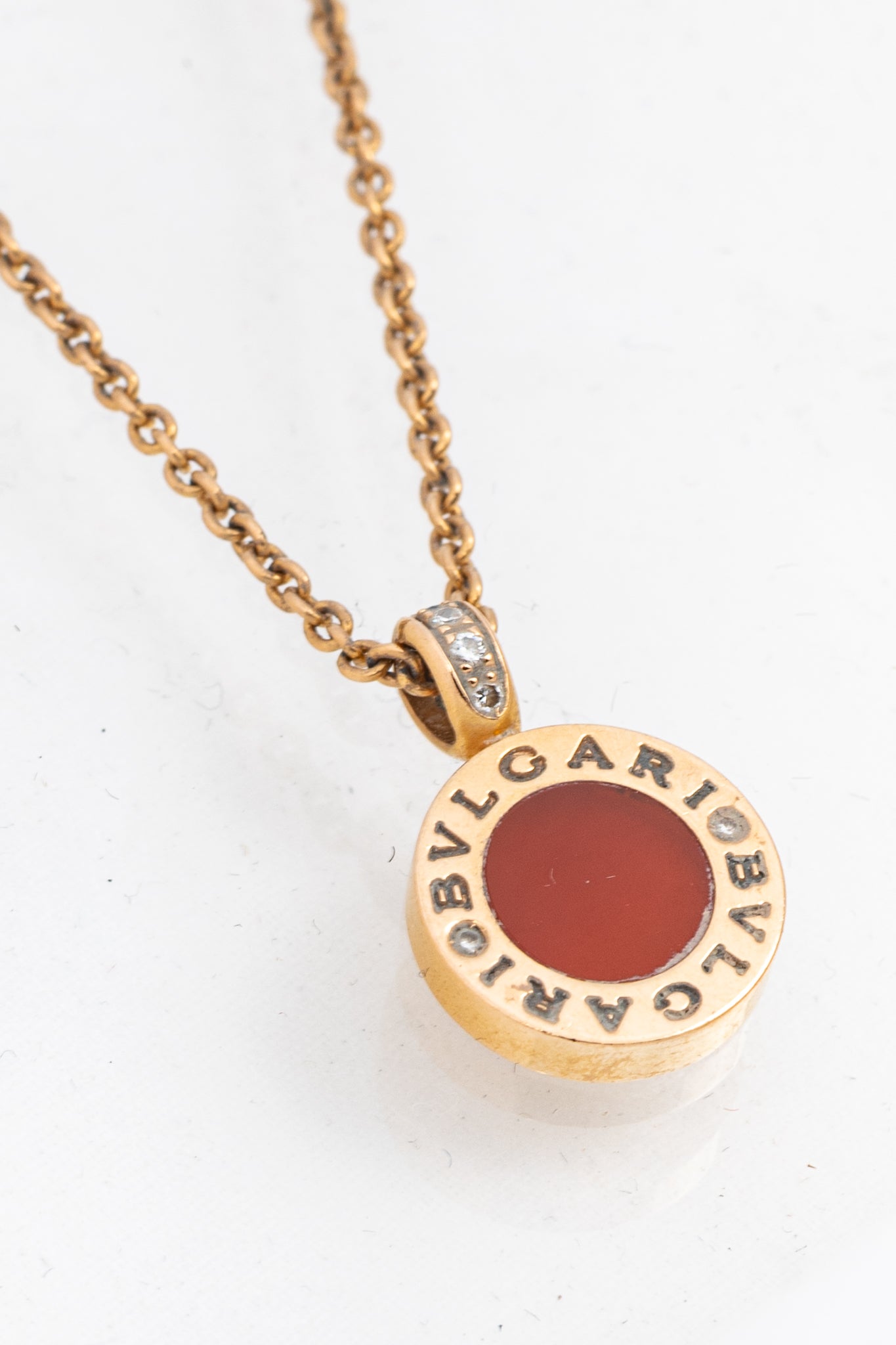 Bvlgari "Bvlgari Bvlgari" 18k Gold Pendant Chain Necklace