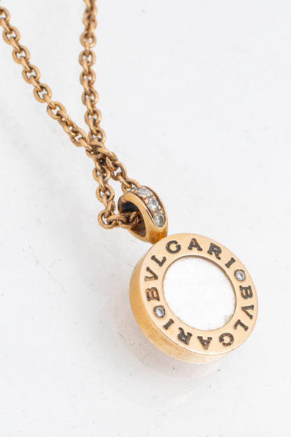 Bvlgari "Bvlgari Bvlgari" 18k Gold Pendant Chain Necklace