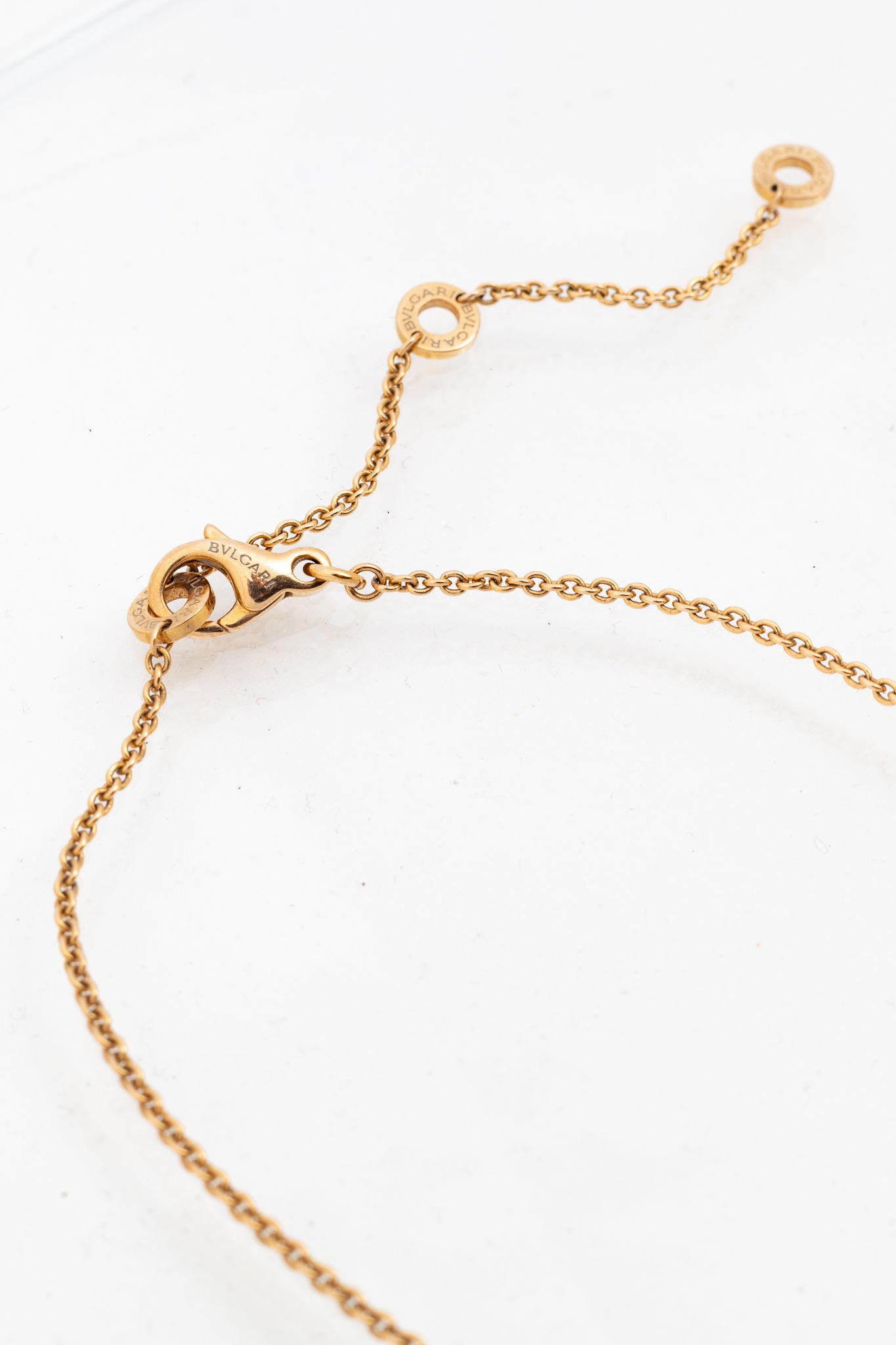 Bvlgari "Bvlgari Bvlgari" 18k Gold Pendant Chain Necklace