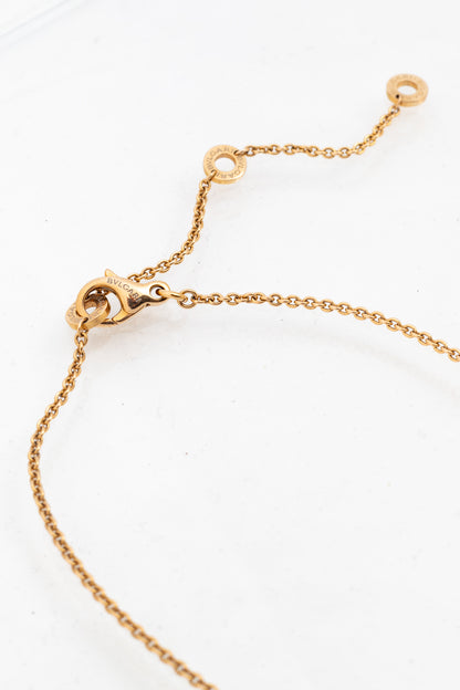 Bvlgari "Bvlgari Bvlgari" 18k Gold Pendant Chain Necklace