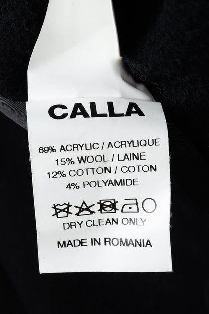 Calla Paris Fall 2013 Boucle Sleeve Black Multi-Material Pea Coat