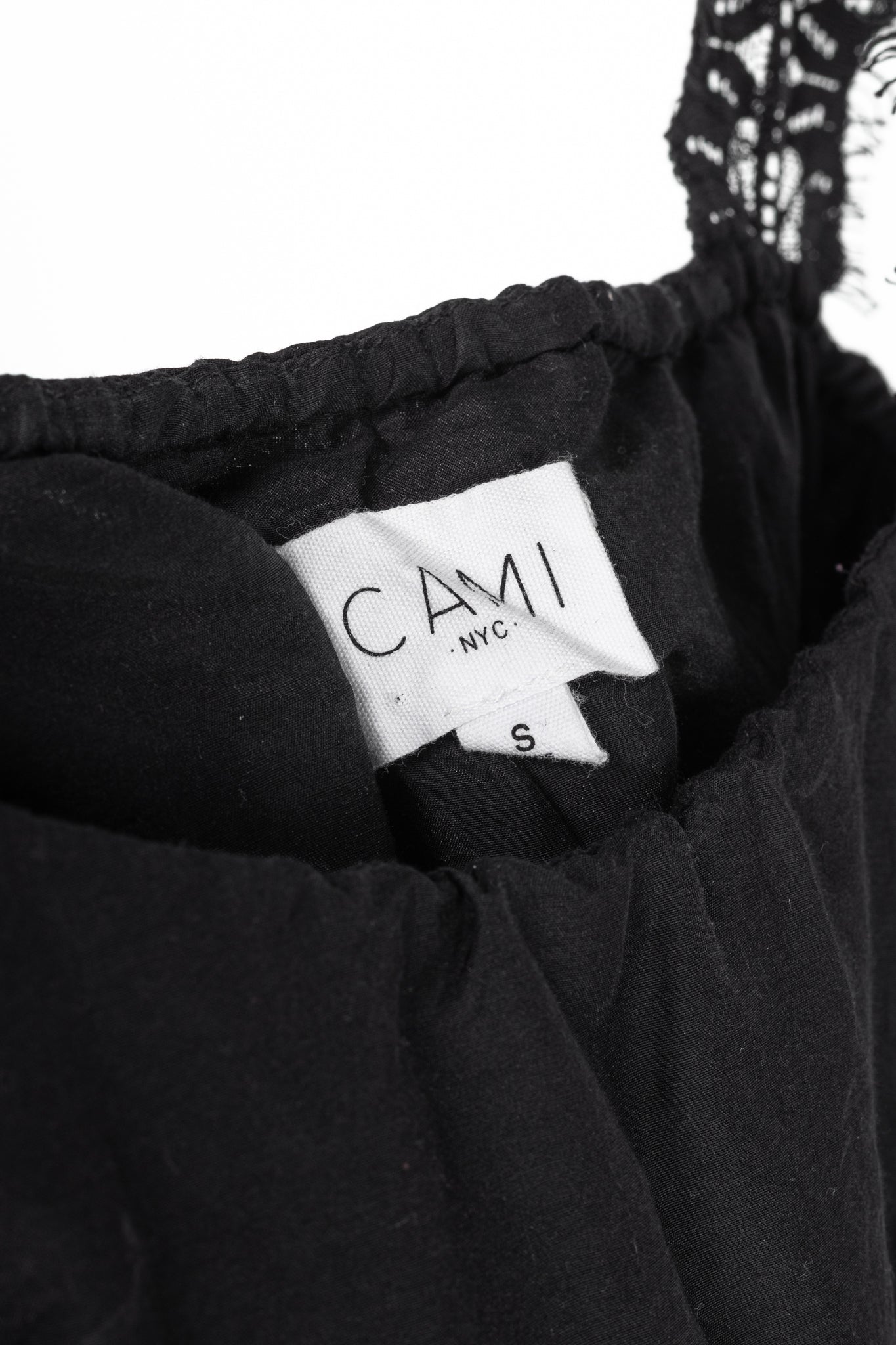 CAMI NYC Vanessa Black Cotton & Silk Lace-Trim Tiered Tank