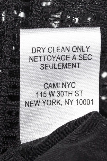 CAMI NYC Vanessa Black Cotton & Silk Lace-Trim Tiered Tank