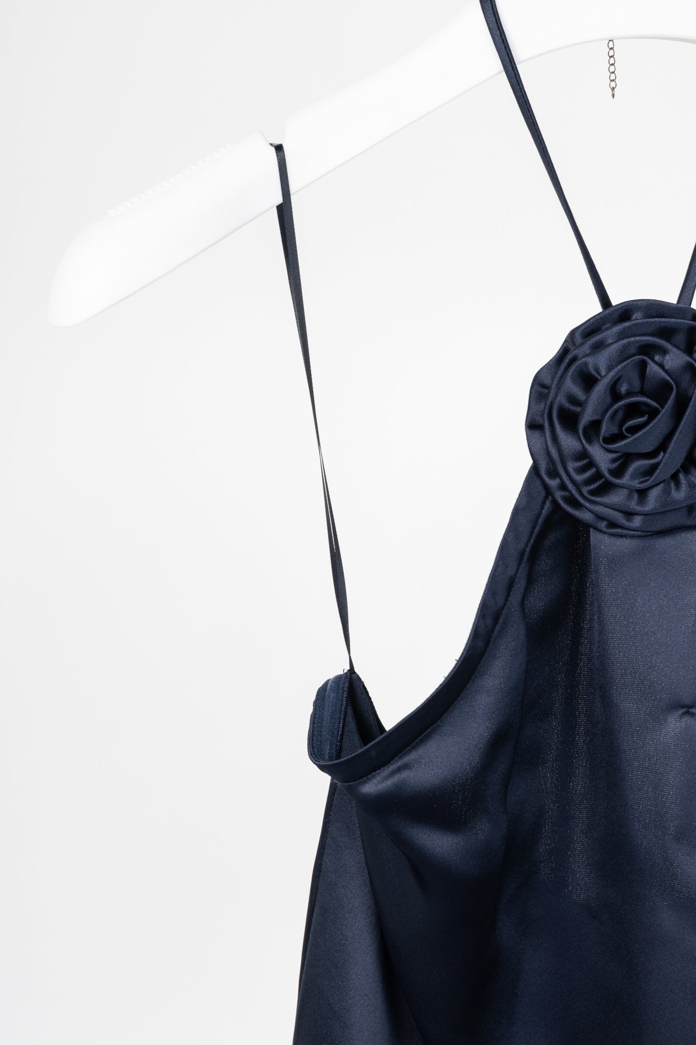 CAMI NYC Thandar Storm Satin Rosette Halter Camisole