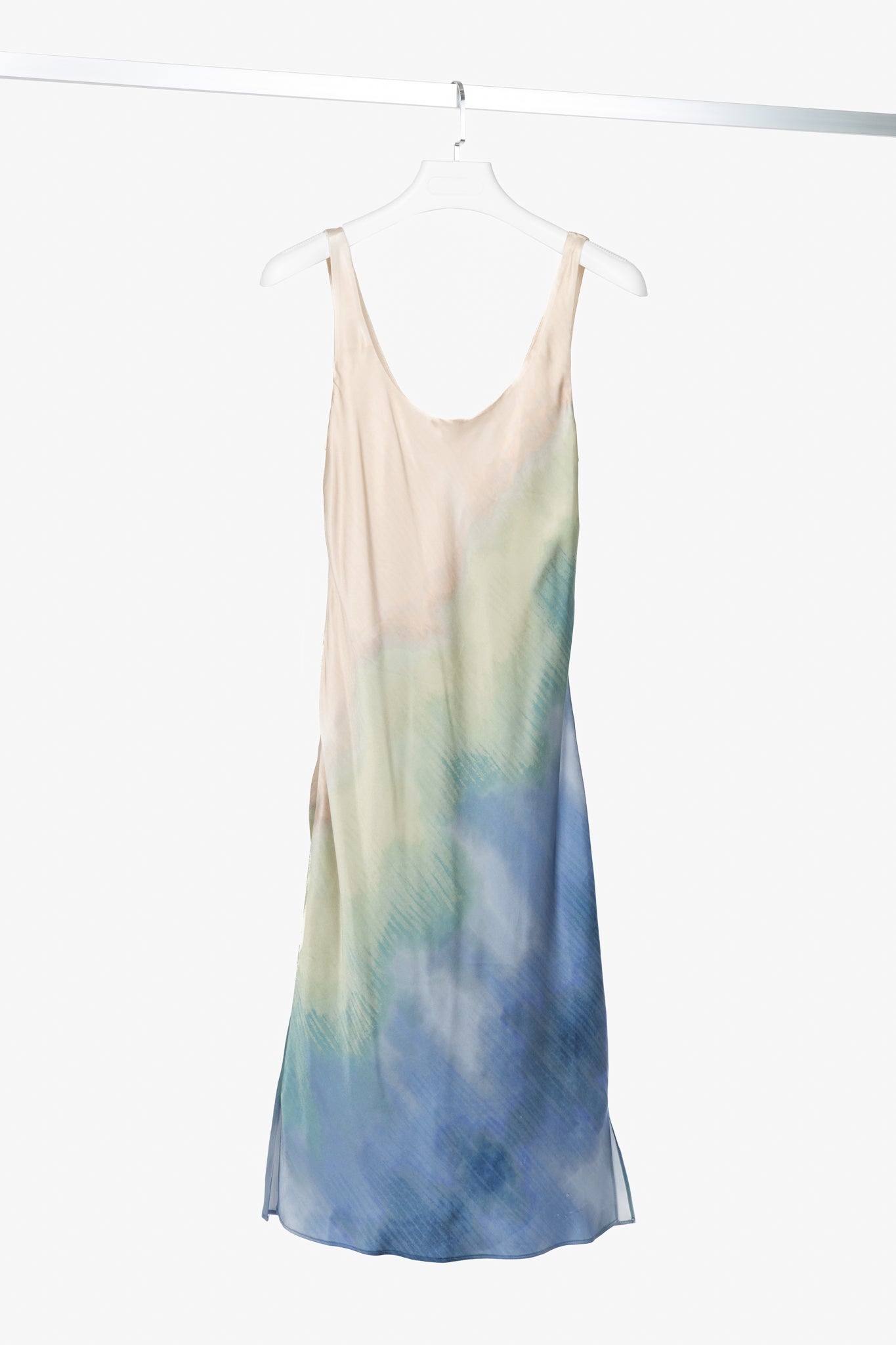 CAMI NYC Shallon Neutral Printed Silk Satin Slip Dress