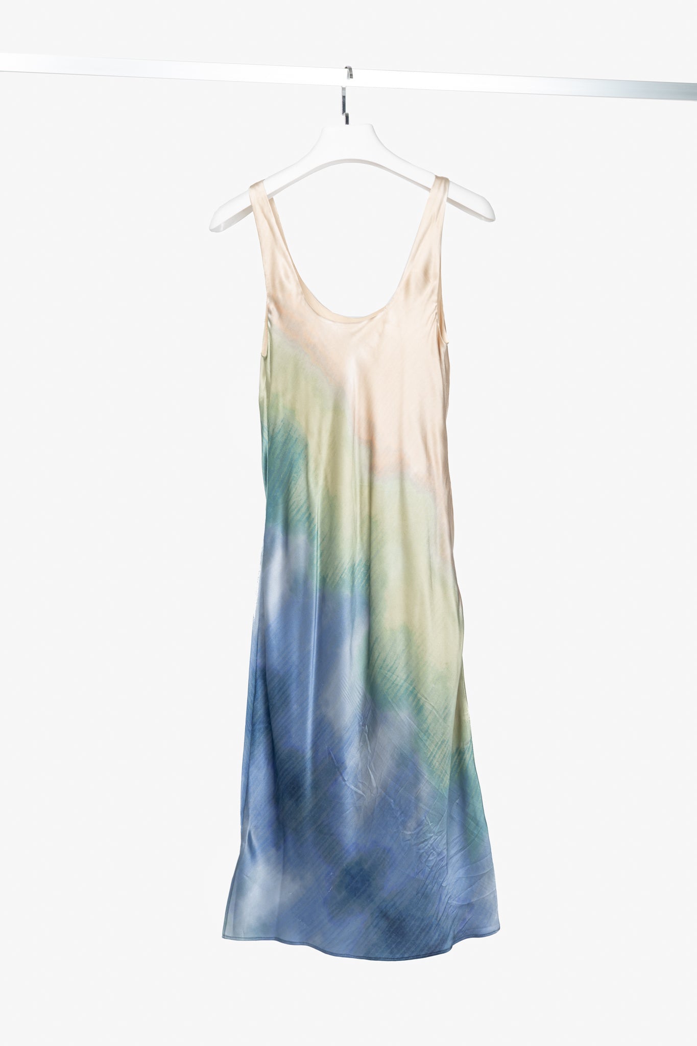 CAMI NYC Shallon Neutral Printed Silk Satin Slip Dress