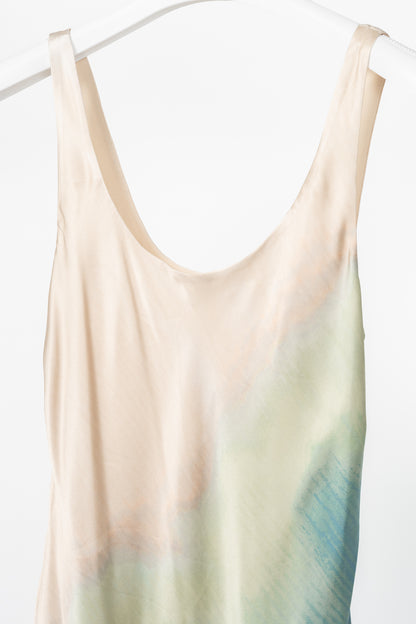 CAMI NYC Shallon Neutral Printed Silk Satin Slip Dress