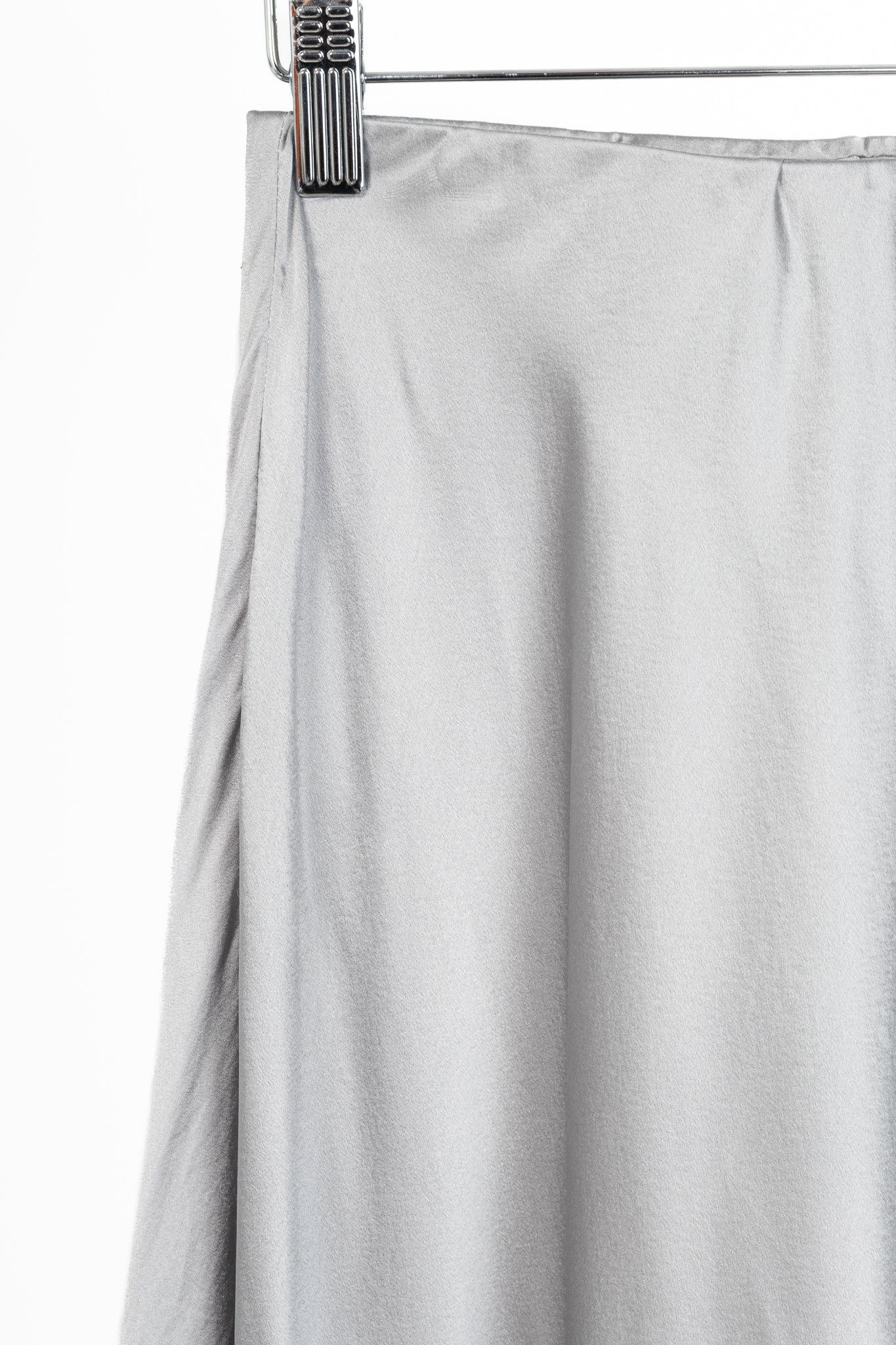 CAMI NYC Analu Mineral Silk Satin Asymmetrical Lace-Hem Midi Skirt