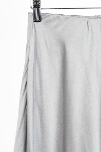 CAMI NYC Analu Mineral Silk Satin Asymmetrical Lace-Hem Midi Skirt