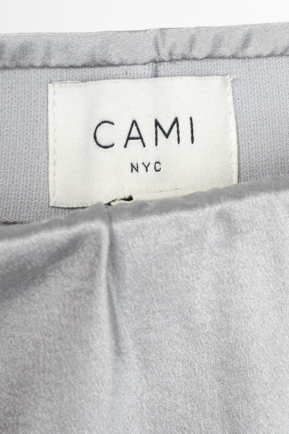 CAMI NYC Analu Mineral Silk Satin Asymmetrical Lace-Hem Midi Skirt
