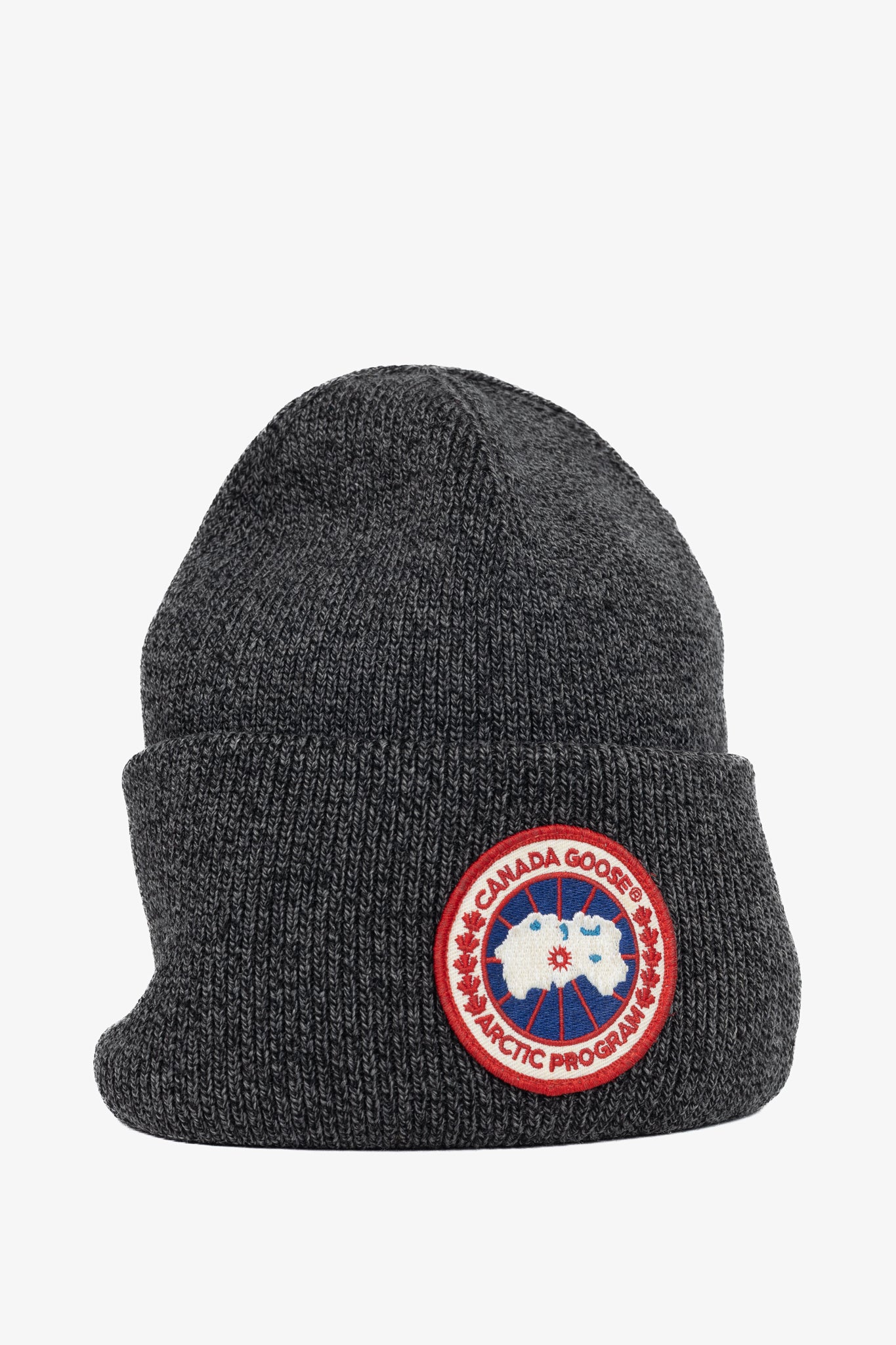 Canada Goose Arctic Black Heather Wool Logo Toque