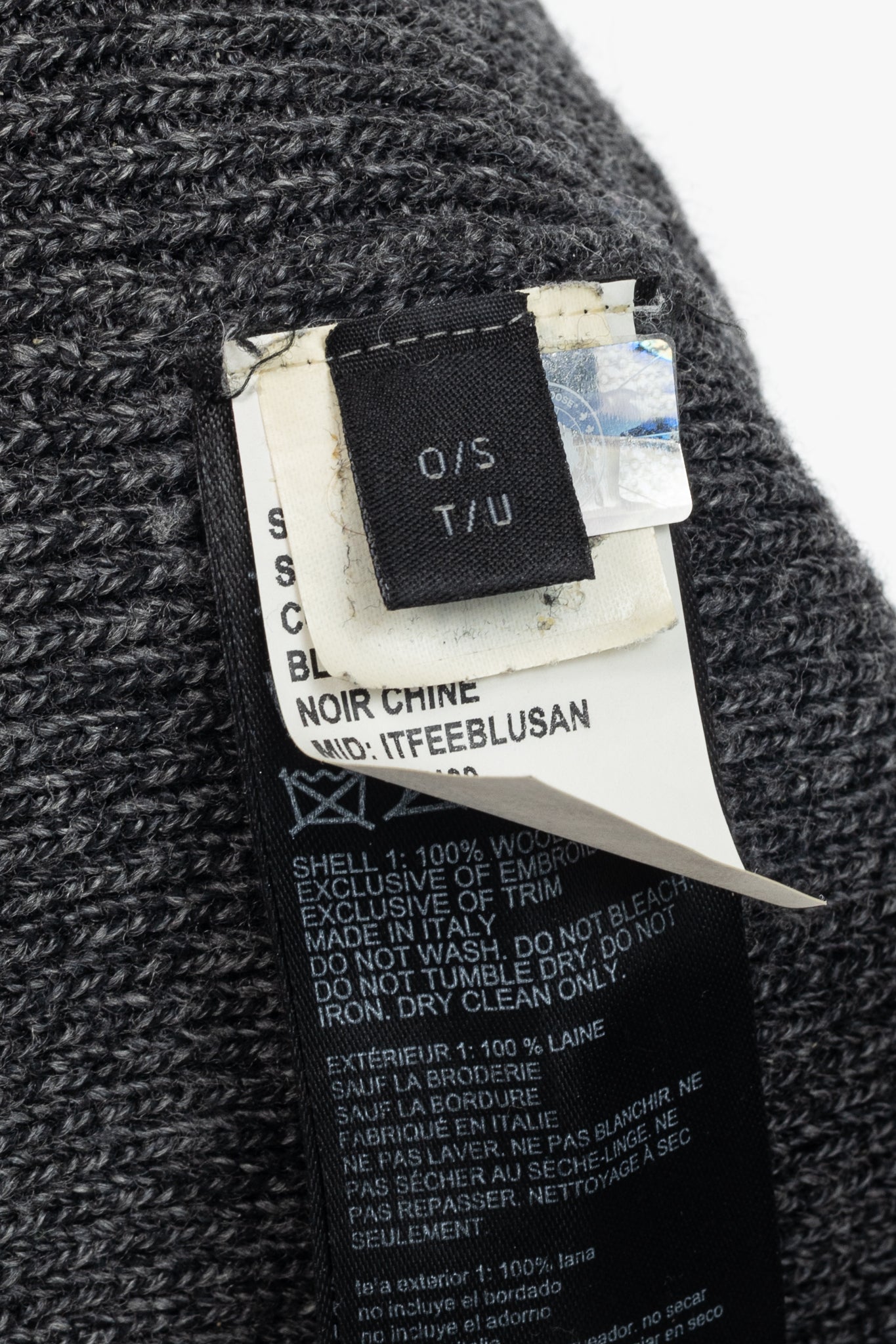 Canada Goose Arctic Black Heather Wool Logo Toque
