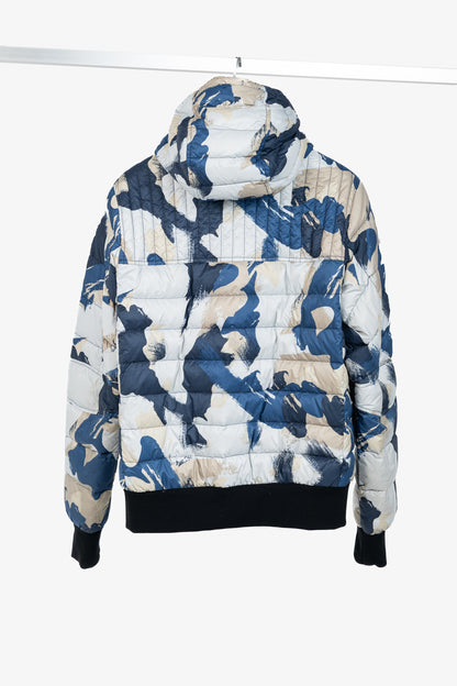 Canada Goose Cabri Blue Free Form Camo Quilted Hooded Down Jacket