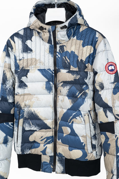Canada Goose Cabri Blue Free Form Camo Quilted Hooded Down Jacket