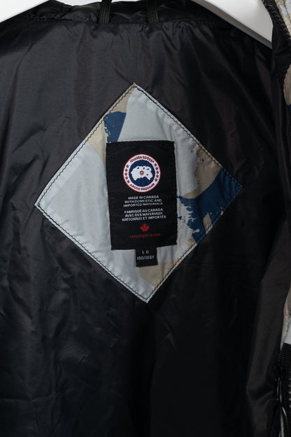 Canada Goose Cabri Blue Free Form Camo Quilted Hooded Down Jacket