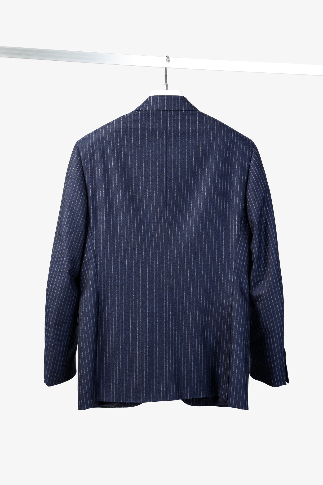 Canali Blue Chalk Banker Stripe Single Breasted Blazer