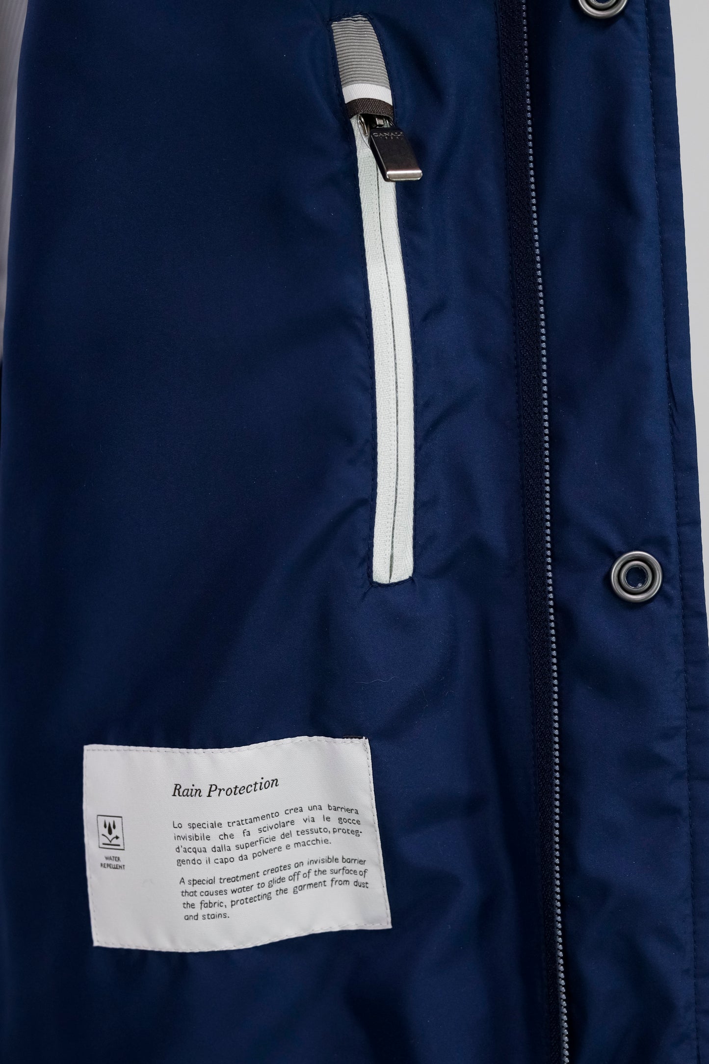 Canali Navy Quilted Zip Jacket