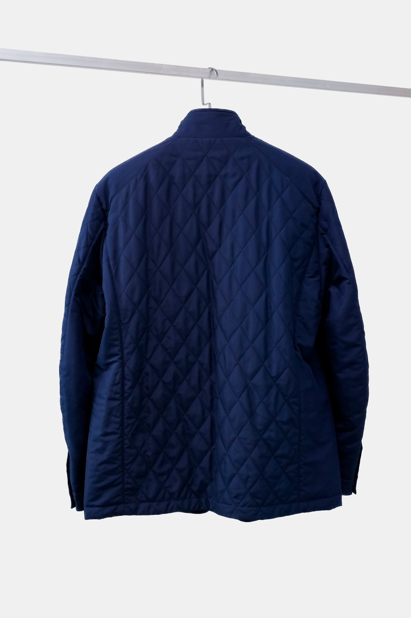 Canali Navy Quilted Zip Jacket