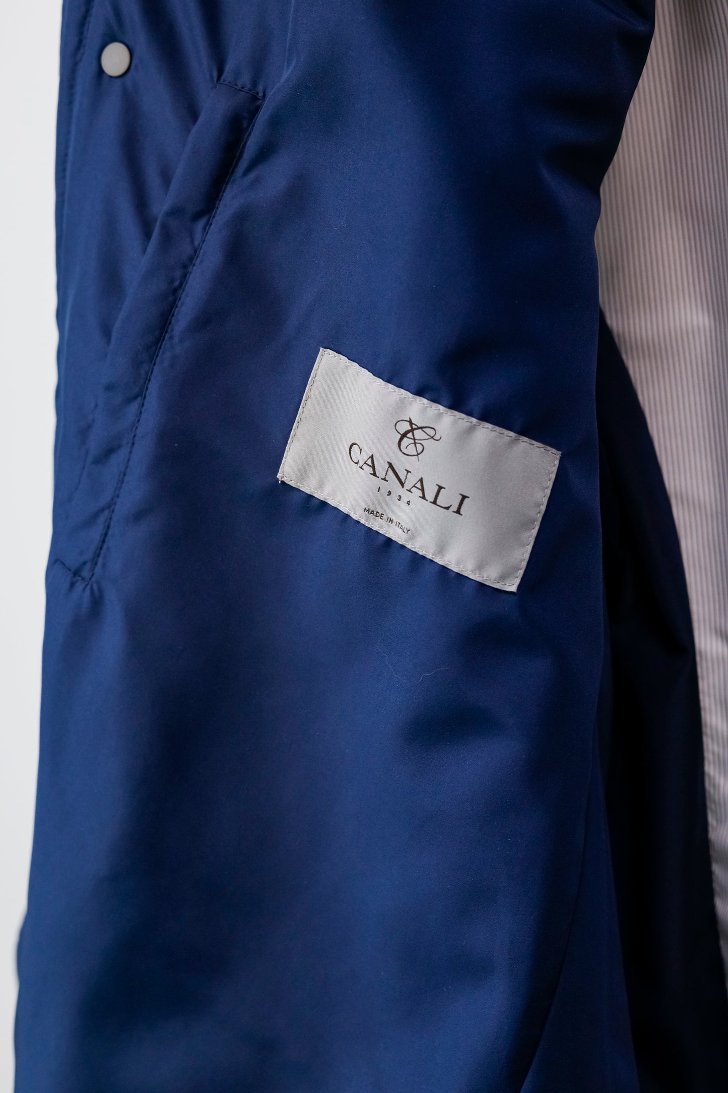 Canali Navy Quilted Zip Jacket