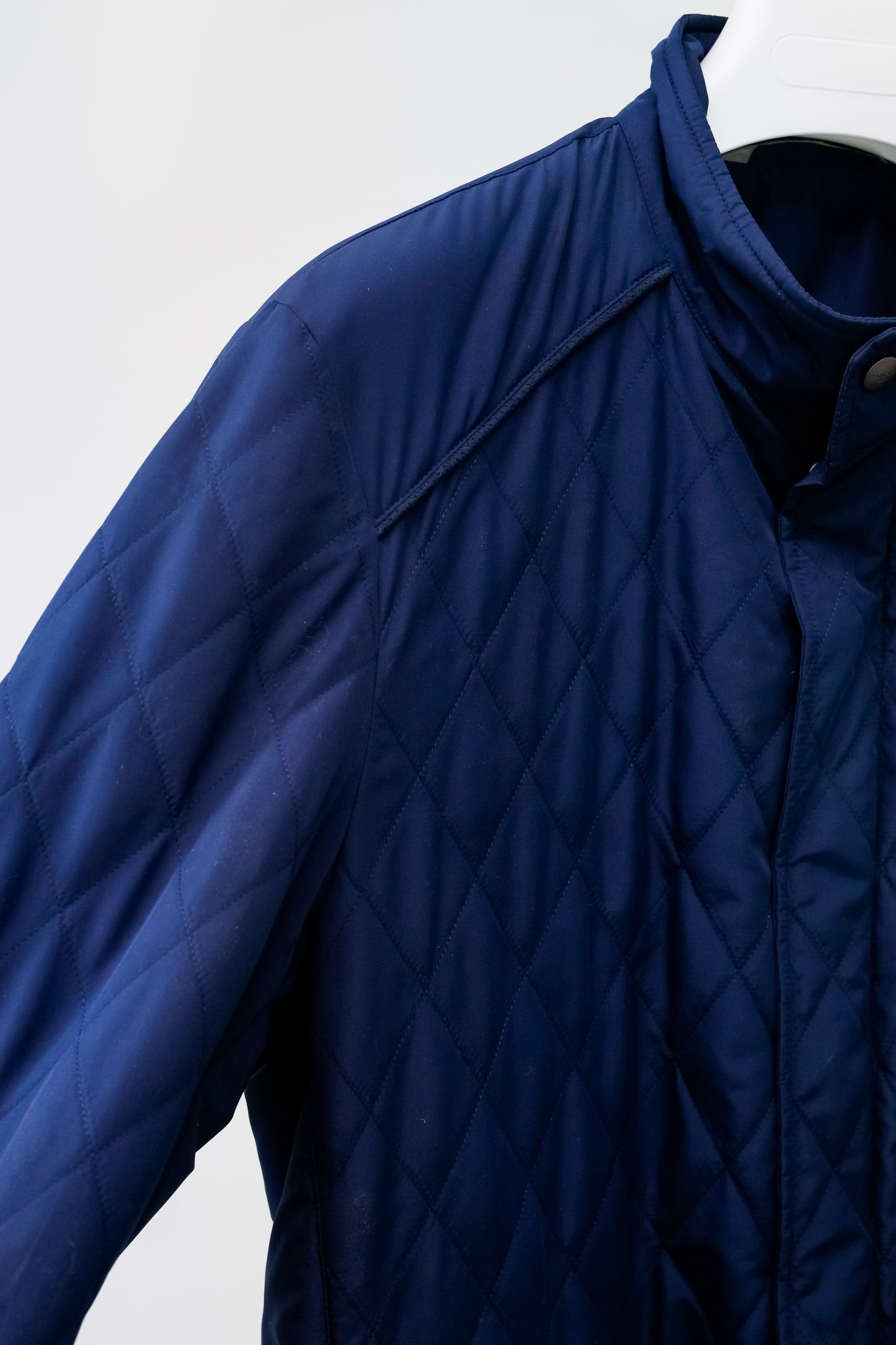 Canali Navy Quilted Zip Jacket