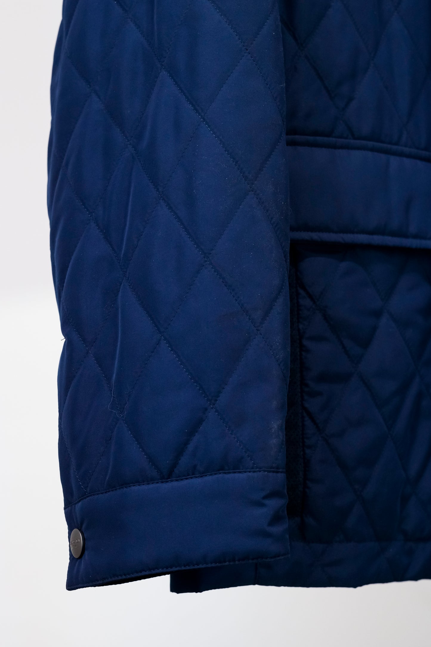 Canali Navy Quilted Zip Jacket